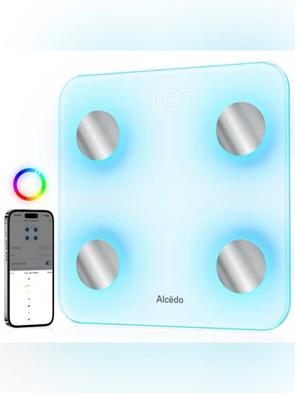 Alcedo ASS-WG1 Smart Body Fat Scale - Body Composition - Body Metrics - Free App